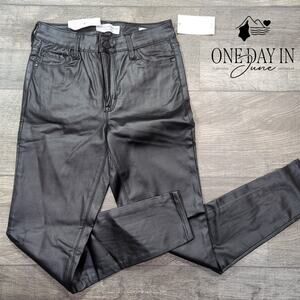 Social Standard Mid Rise Ankle Skinny Faux Leather Jeans Size 4